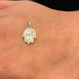 14K Gold Hamsa Diamond Charm Pendant, 0.08 CTW image 4