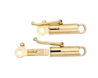 14K Barrel Clasp with Safety Catch for Bracelets / Necklaces Safety Clasp