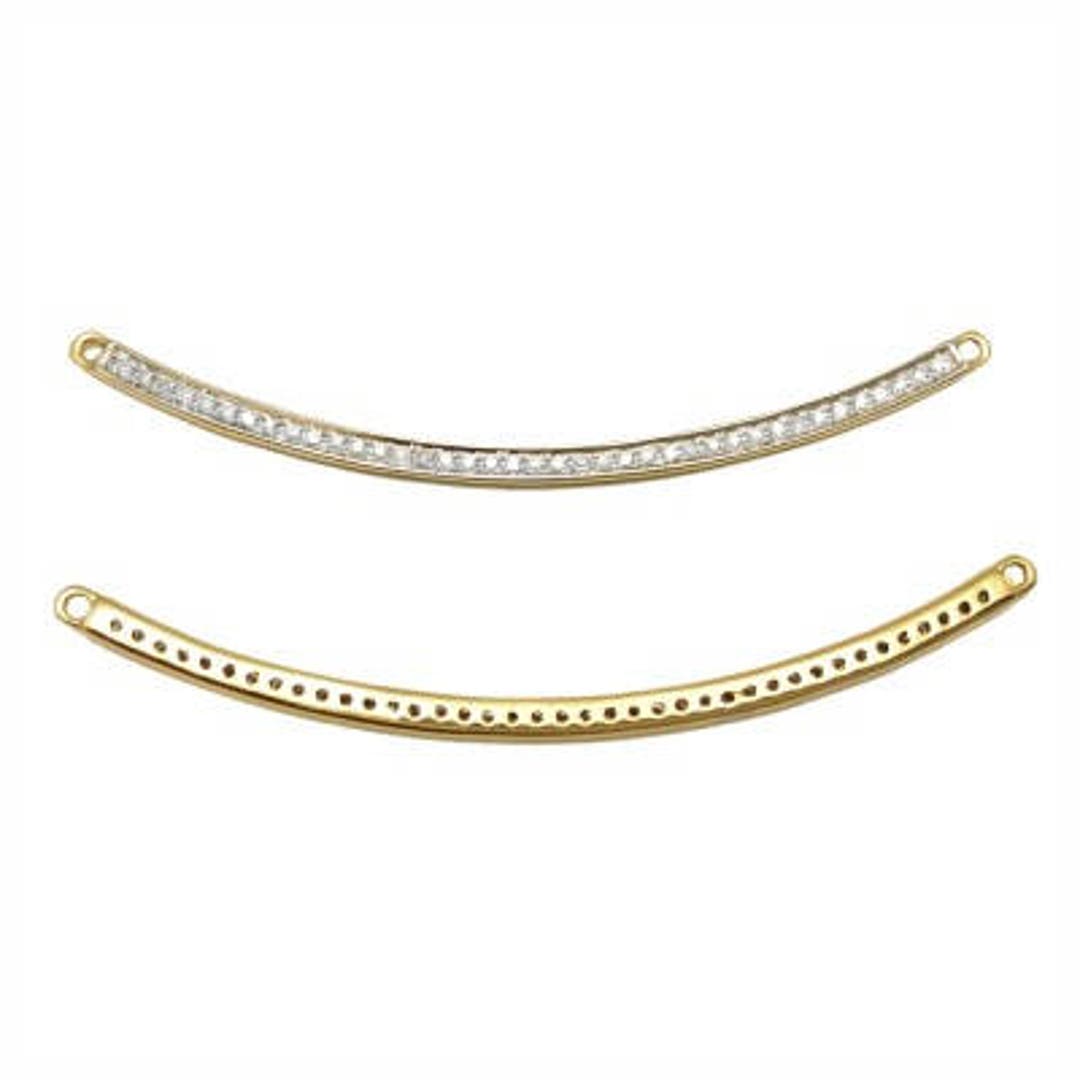 Diamond Curved Bar for Necklace / Diamond Curved Bar Pendant Necklace