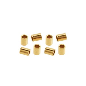 14K Gold Yellow Crimp Tube Beads