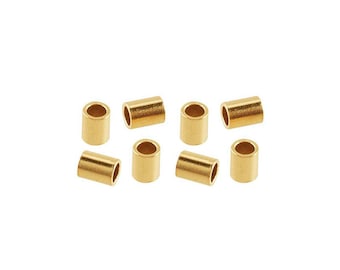 14K Gold Yellow Crimp Tube Beads