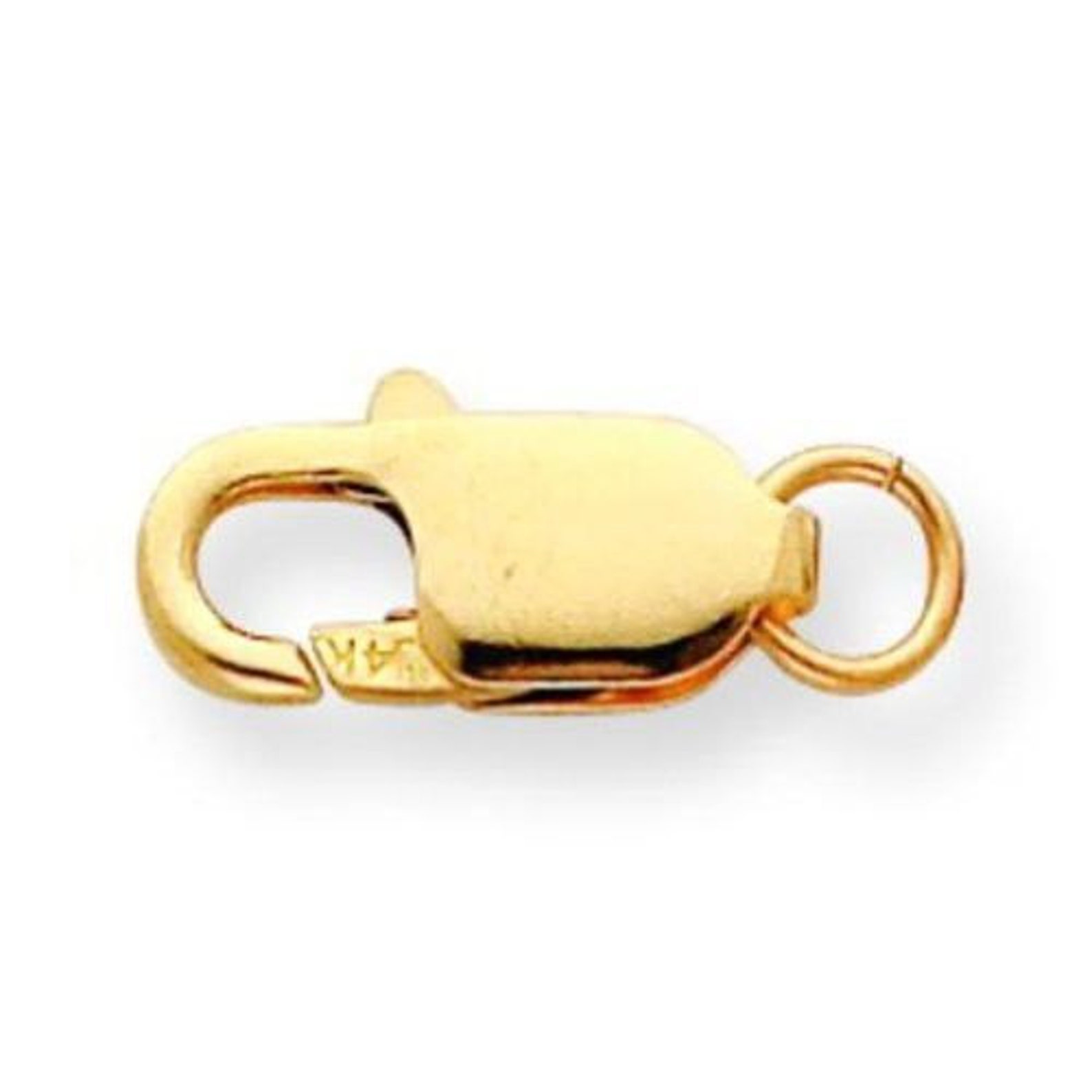 Polished Lobster Clasp With Jump Ring 14K Solid Gold Etsy
