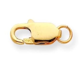 Polished Lobster Clasp With Jump Ring 14K Solid Gold