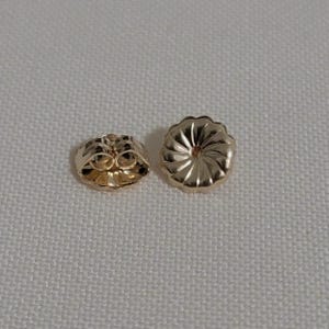 7mm 14K Solid Gold Large Safety Replacement Earring Backs, Friction Backs, Push Backs, Butterfly Backs