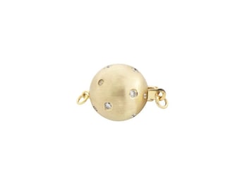 Diamond Ball Clasp Matte Finished 14K Gold