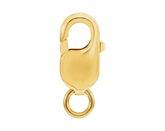 22K Yellow Gold Lobster Clasp With Open Jump Ring - All Sizes