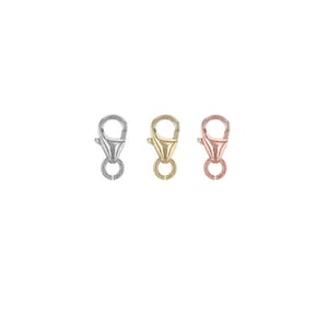 Polished Lobster Clasp Jump Ring 14K White Gold, Necklace Clasp, Bracelet Clasp