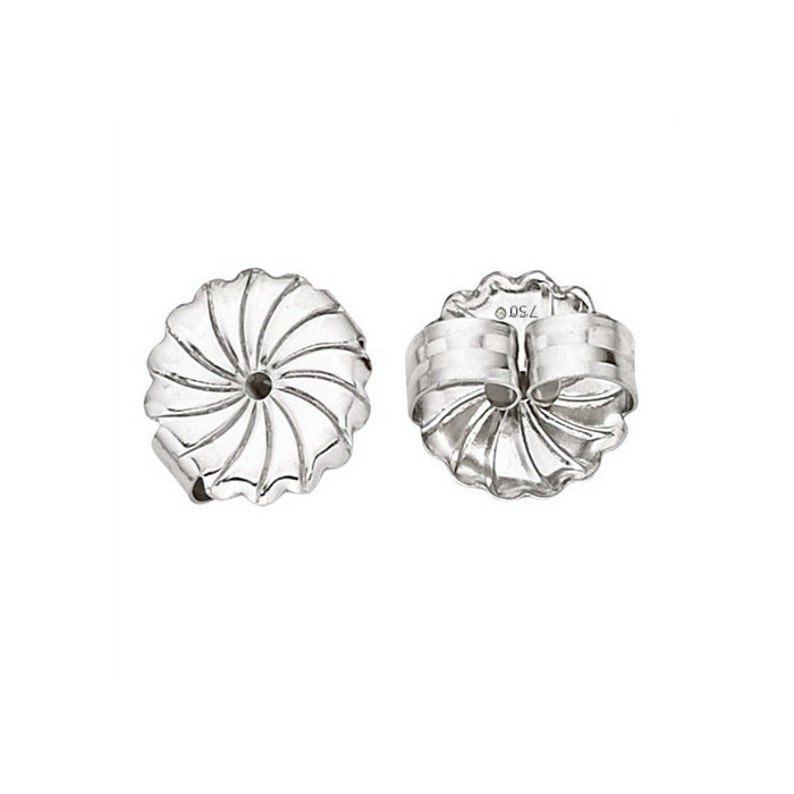 18K Yellow Gold y 2 Hole Threaded Earring Back Setting