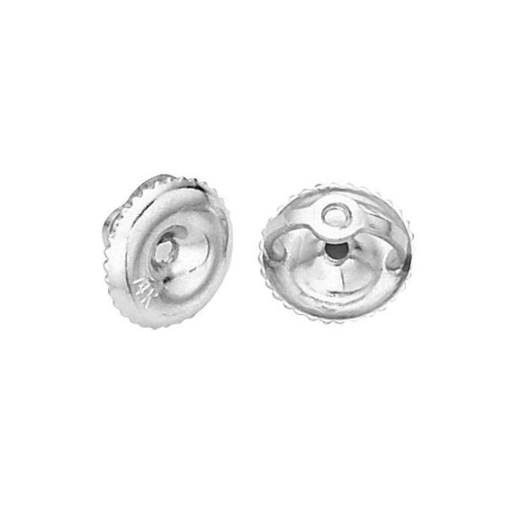 Screw-Back Earring Backs White Gold Regular