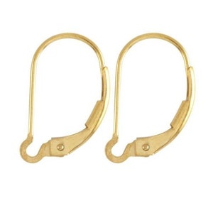 Solid 14K Yellow Gold Interchangeable Lever Back Earring