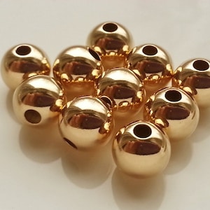 All Sizes - 50Pcs Gold Filled Seamless Round Spacer Beads