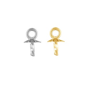 4 pcs 14K Solid Gold 3mm Pearl Cup With Peg Drop