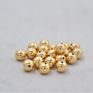 All Sizes -5Pcs 18 Karat Round Bead Gold Spacer