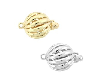 One lovely 14K yellow/white gold fancy ball clasp