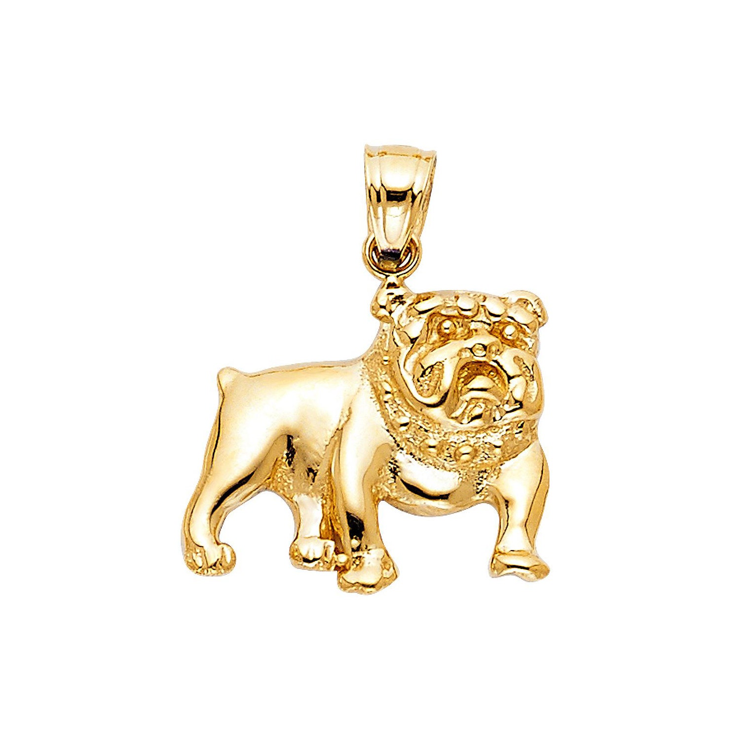 14K Yellow Gold Bulldog Pendant