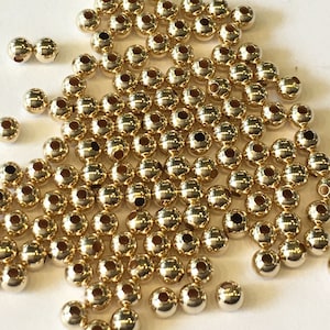 10K Yellow Gold Round Beads Size 2mm, 2.5mm, 3mm, 4mm (Pack of 20 pieces)