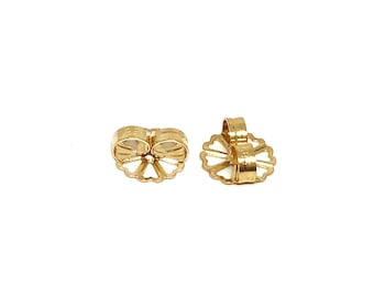 14 Karat Solid Gold Filigree Ohrring Verschlüsse, Standard Größe