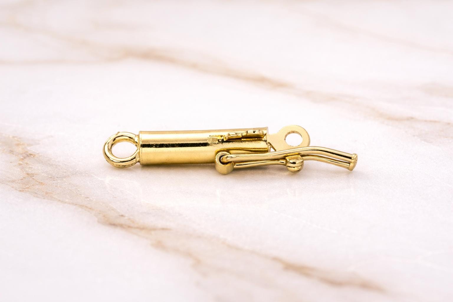 10K Gold Barrel Clasp With Safety Catch for Jewelry Making - Etsy