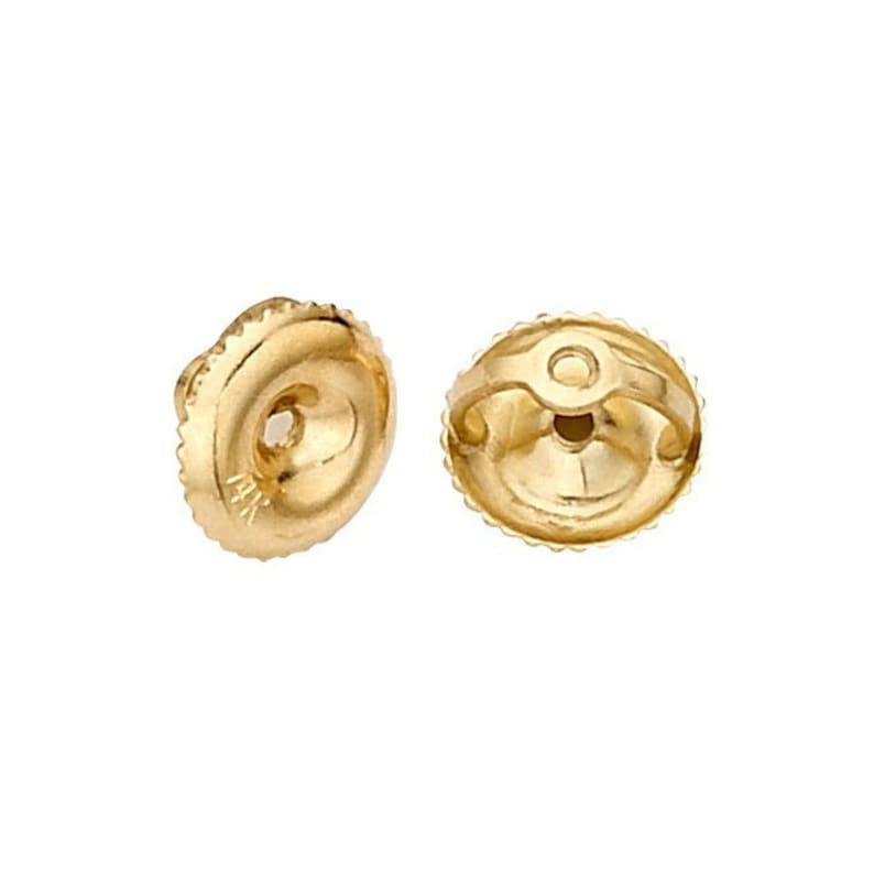 Replacement Earring Screw Back 14 Karat Yellow Gold White Etsy UK