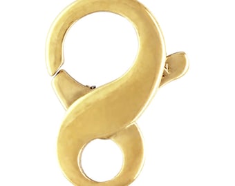 Polished Infinity Trigger Clasp 14K Solid Gold