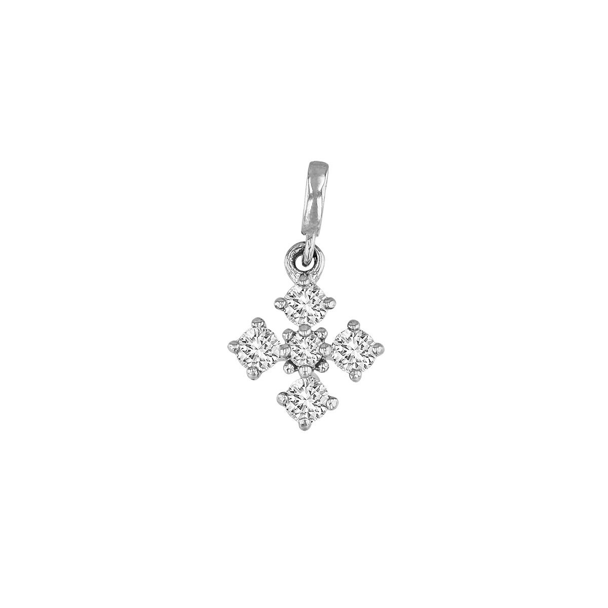 Tiny Diamond Square Cross Charm 14 Karat Gold - Etsy