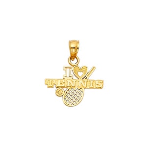 14K Gold Tennis Charm / Pendant for Necklace