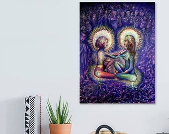 Witchy Decor, Goddess Art, Alchemy Canvas Print, Yoga Art, Spiritual Art, Visionary Art, Spiritual Awakening, Witchcraft, Sisterhood