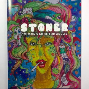 Stoner Coloring Book for Adults, weed stuff, adult coloring book, stoner gift, pot leaf, marijuana art image 5