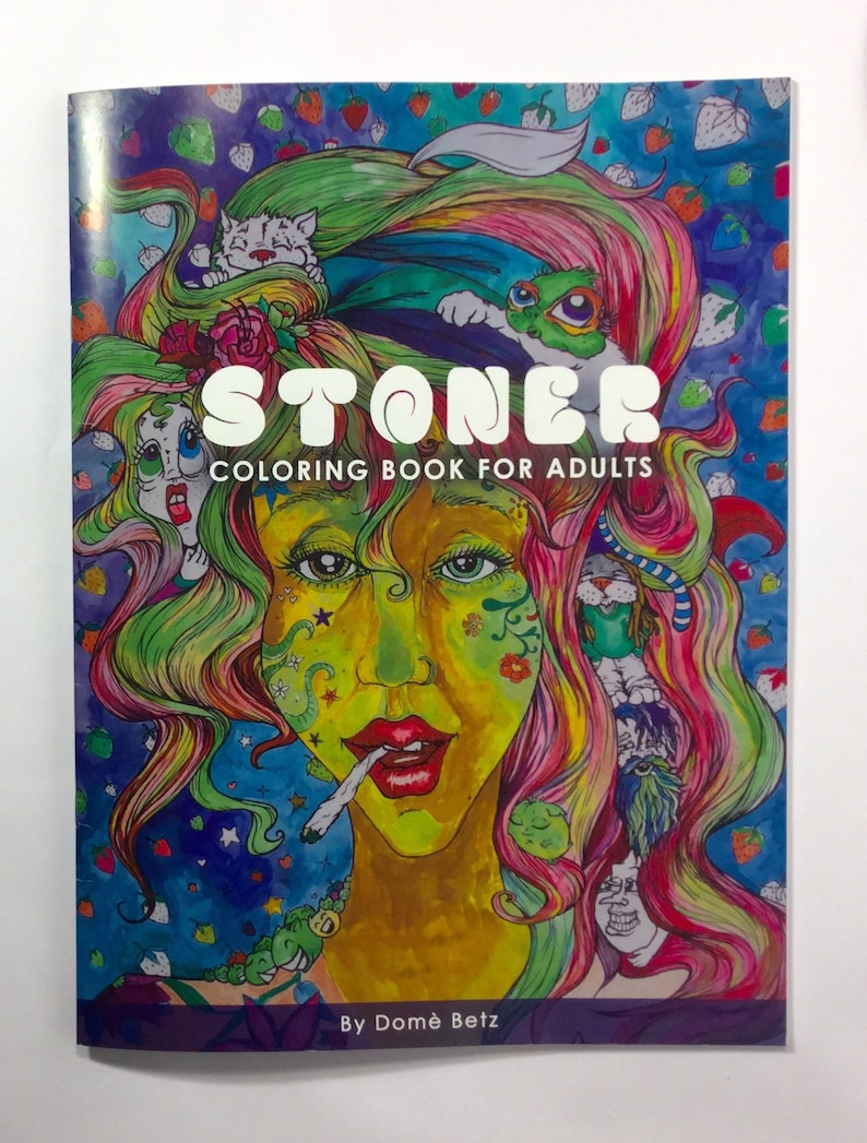 Stoner Coloring Book for Adults, weed stuff, adult coloring book, stoner gift, pot leaf, marijuana art image 5