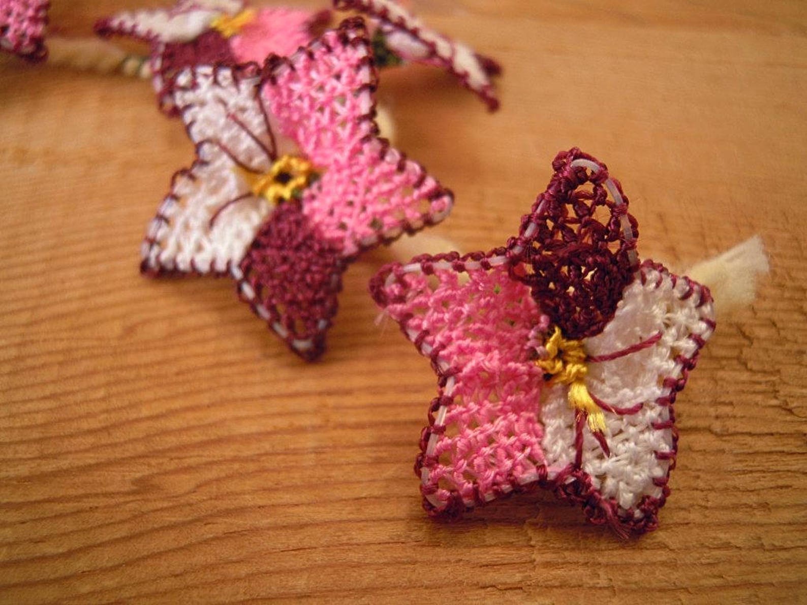 Oya Flower Needle Lace Flower 10 Pieces Etsy