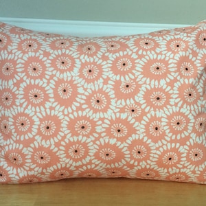 12&quot; x 16&quot; Pillow Cover in Peach Desert Flowers Floral White Baby Nursery Lumbar Accent Pillow Cover