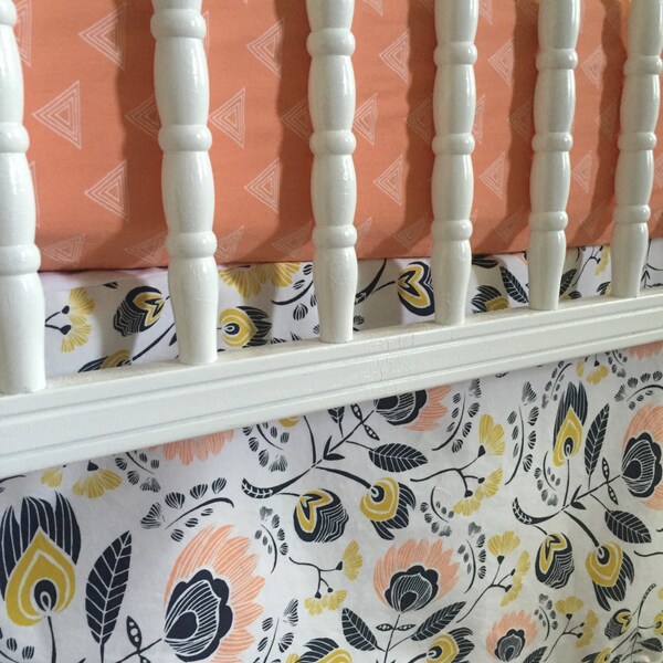 Coral Crib Sheet Etsy