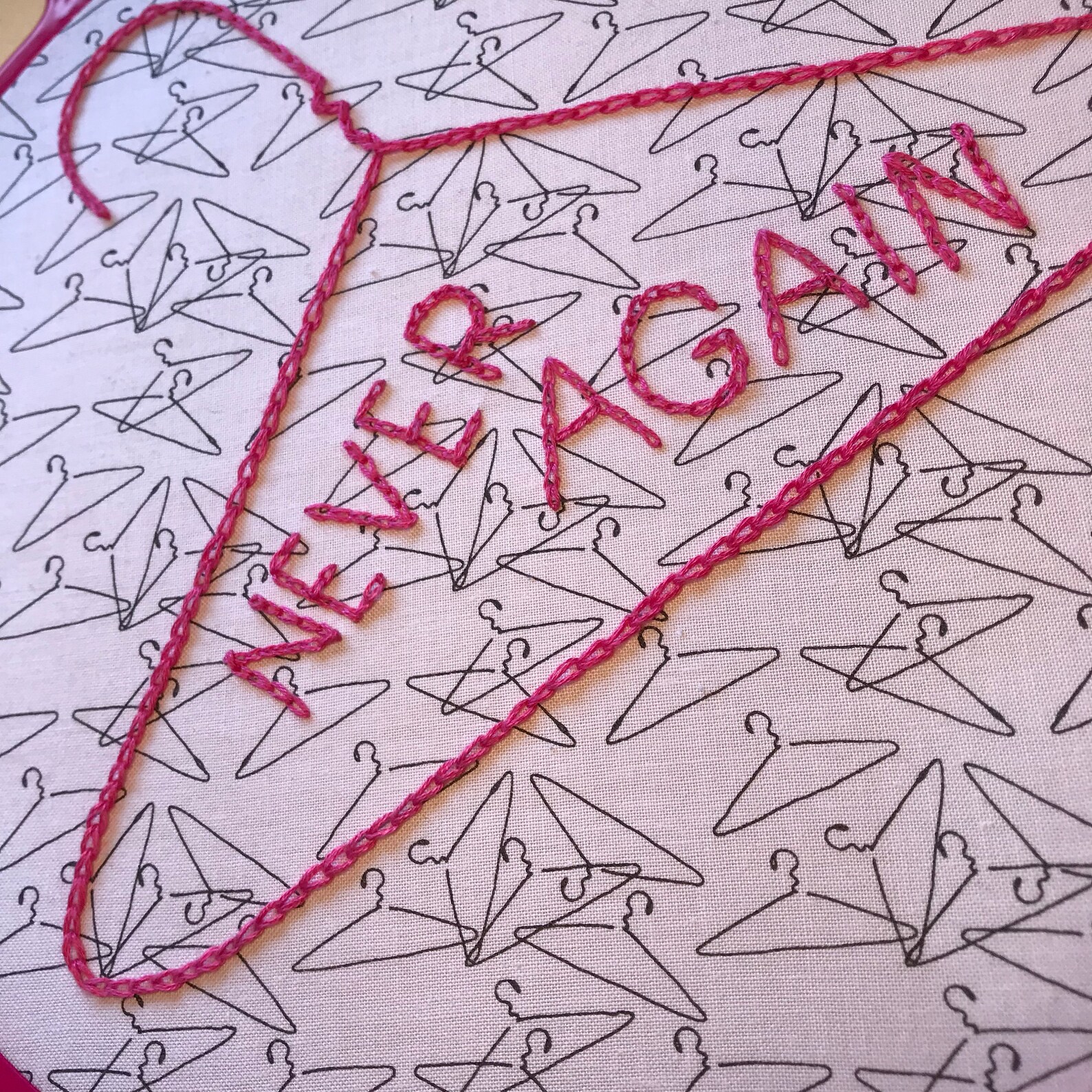 Never Again Feminist Pro Choice Coat Hanger Art in LARGE Etsy