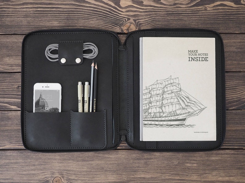 IPad Pro 11 inch Leather organizer. Personalized iPad case. 11 Etsy