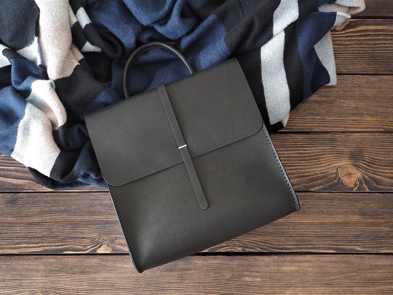 black backpack handbag