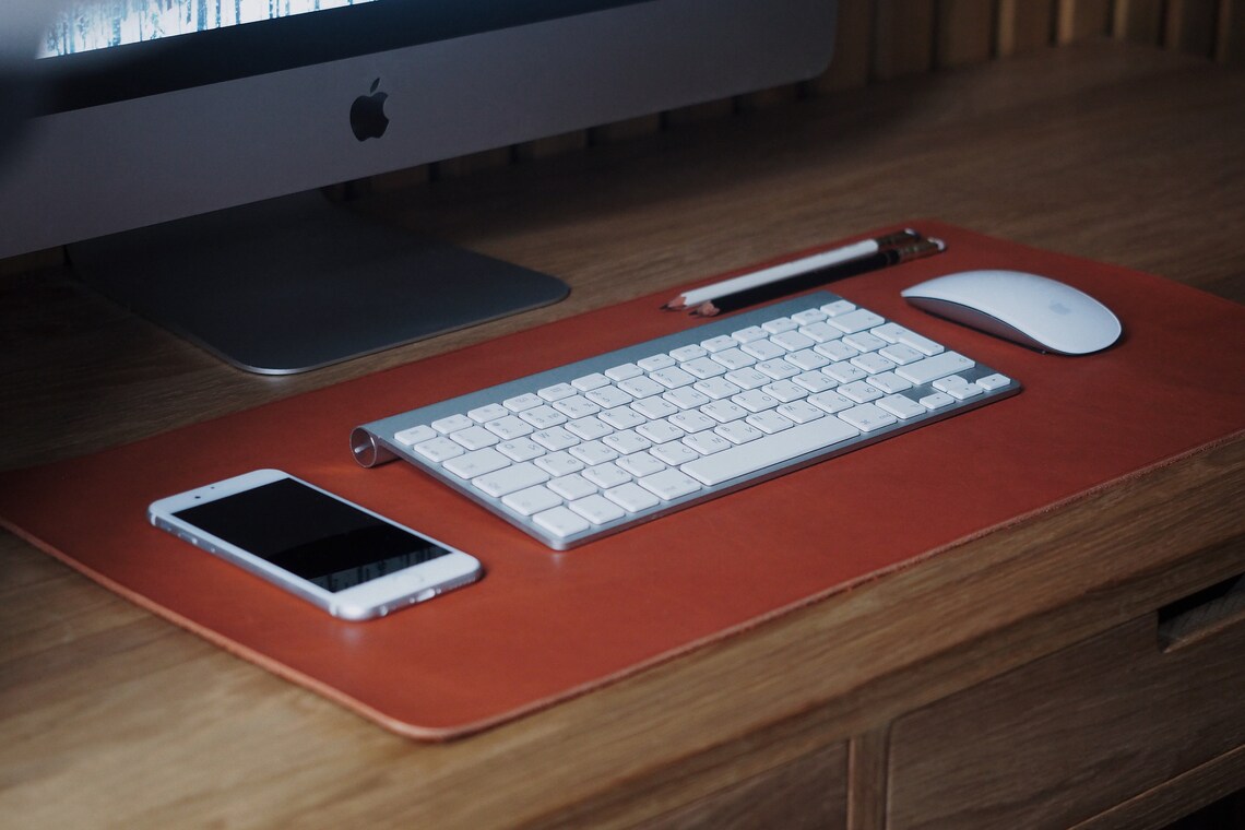 Leather Desk Pad / Custom Computer Desk Pad / Monogrammed Etsy
