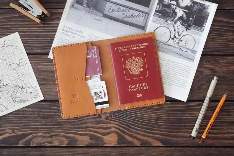Leather Passport Cover and Document Holder. Passport Case. Etsy