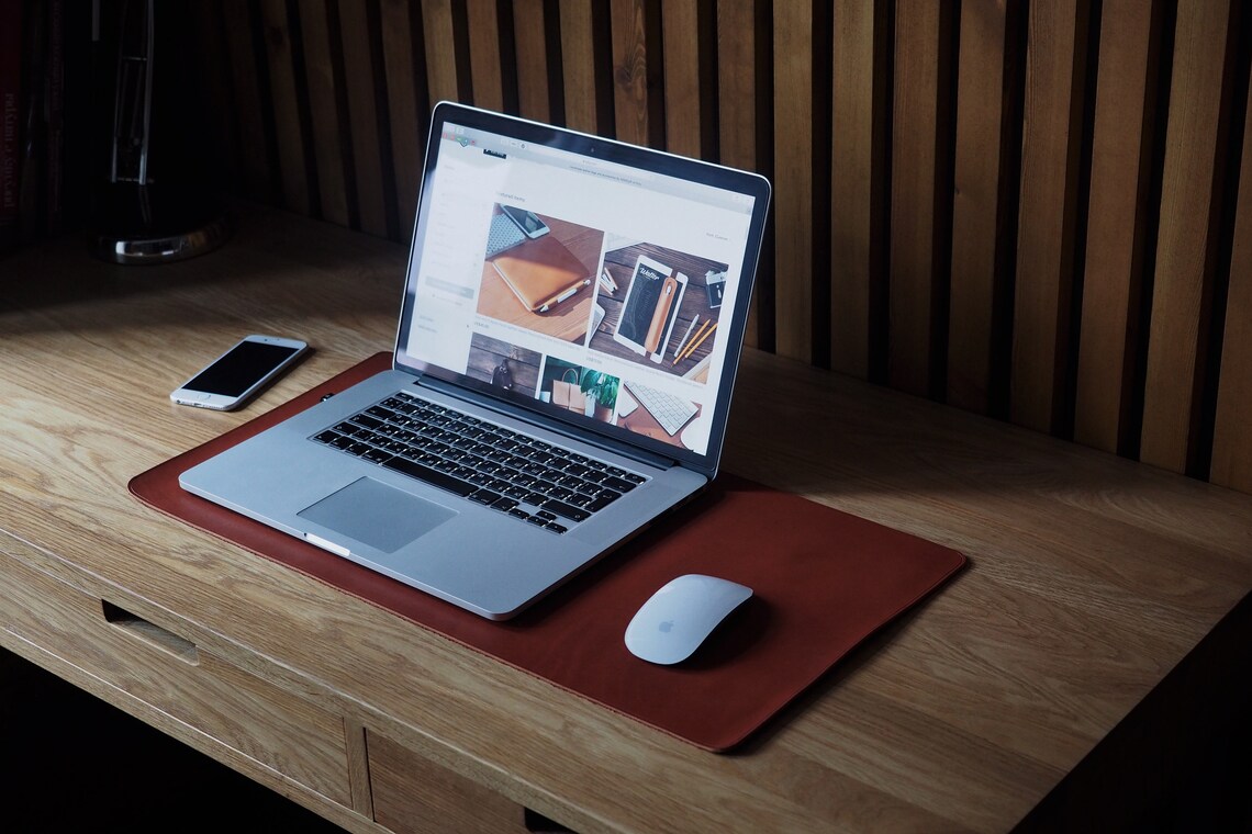 Leather Desk Pad / Custom Computer Desk Pad / Monogrammed Etsy