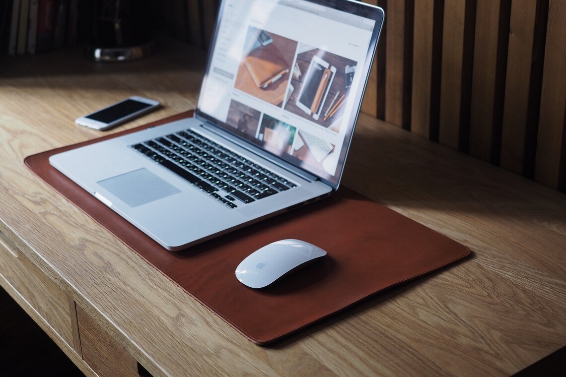 Leather Desk Pad / Custom Computer Desk Pad / Monogrammed Etsy