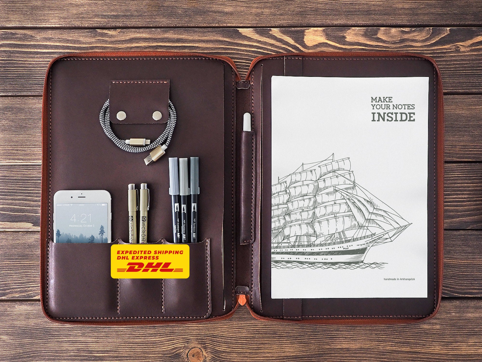 ipad pro leather portfolio