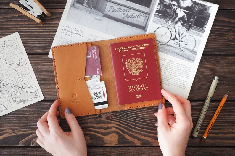Personalized Leather Passport Cover. Handmade Leather Passport Etsy