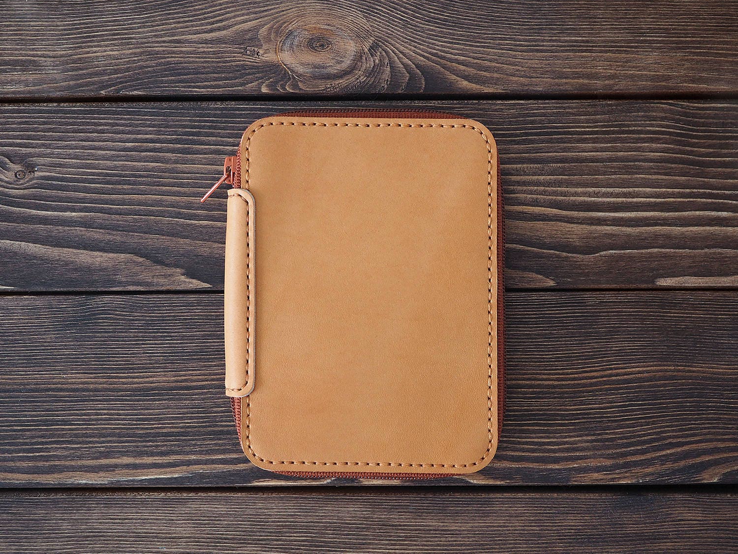 Leather notebook cover. Zipper Field Notes journal cover. Etsy