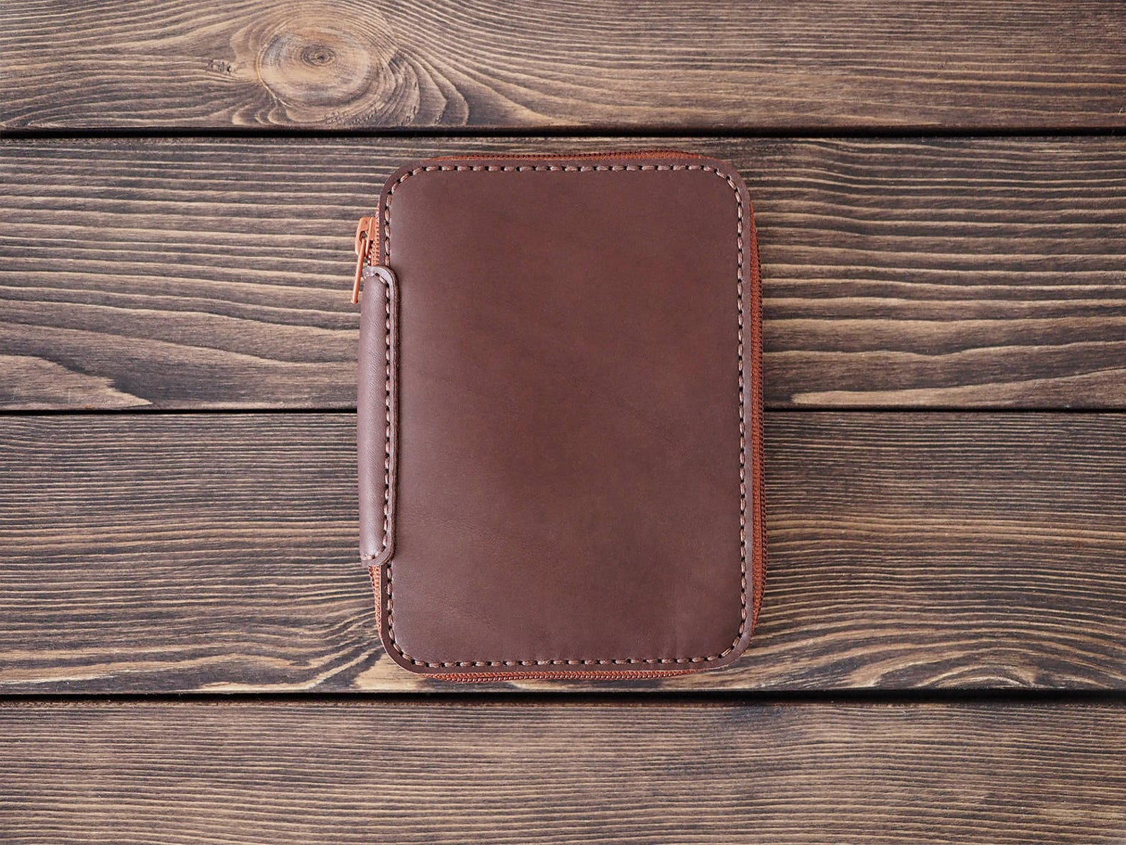 Leather notebook cover. Zipper Field Notes journal cover. Etsy