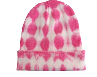 Pink Tie Dye Beanie Hat, Women, Men, Teen