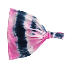 Tie-Dye Face Covering, Versatile Wide Headband, Pink/Blue Face Scarf