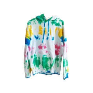 Tie Dye Pullover, Surfer Style Hooded Sweatshirt for Men, Women, Teen (Large)