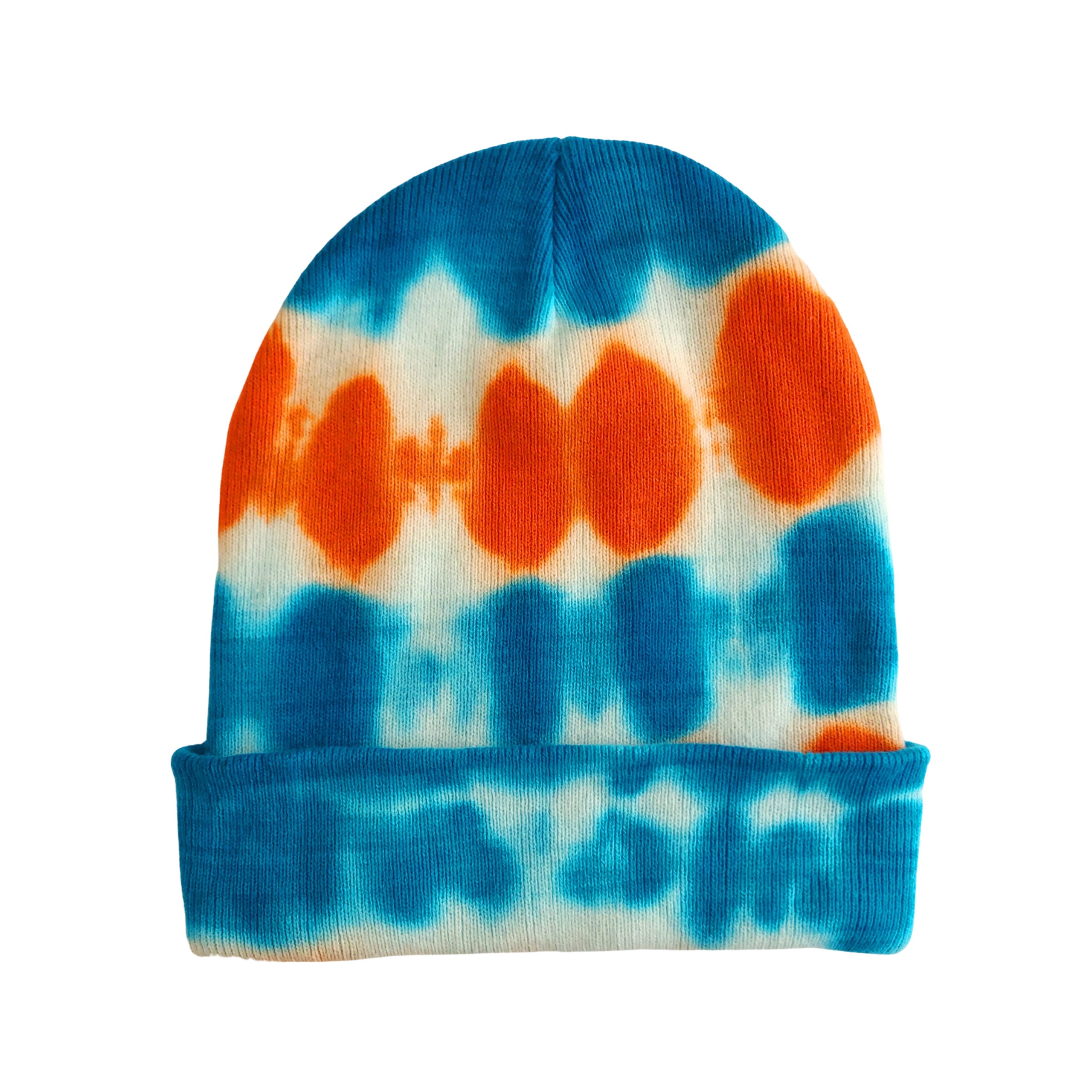 Turquoise Orange Tie Dye Beanie Hat for 