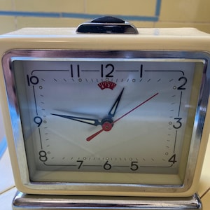 Mid Century Modern Alarm Clock, Vintage Clock Mint Condition, Rare Find