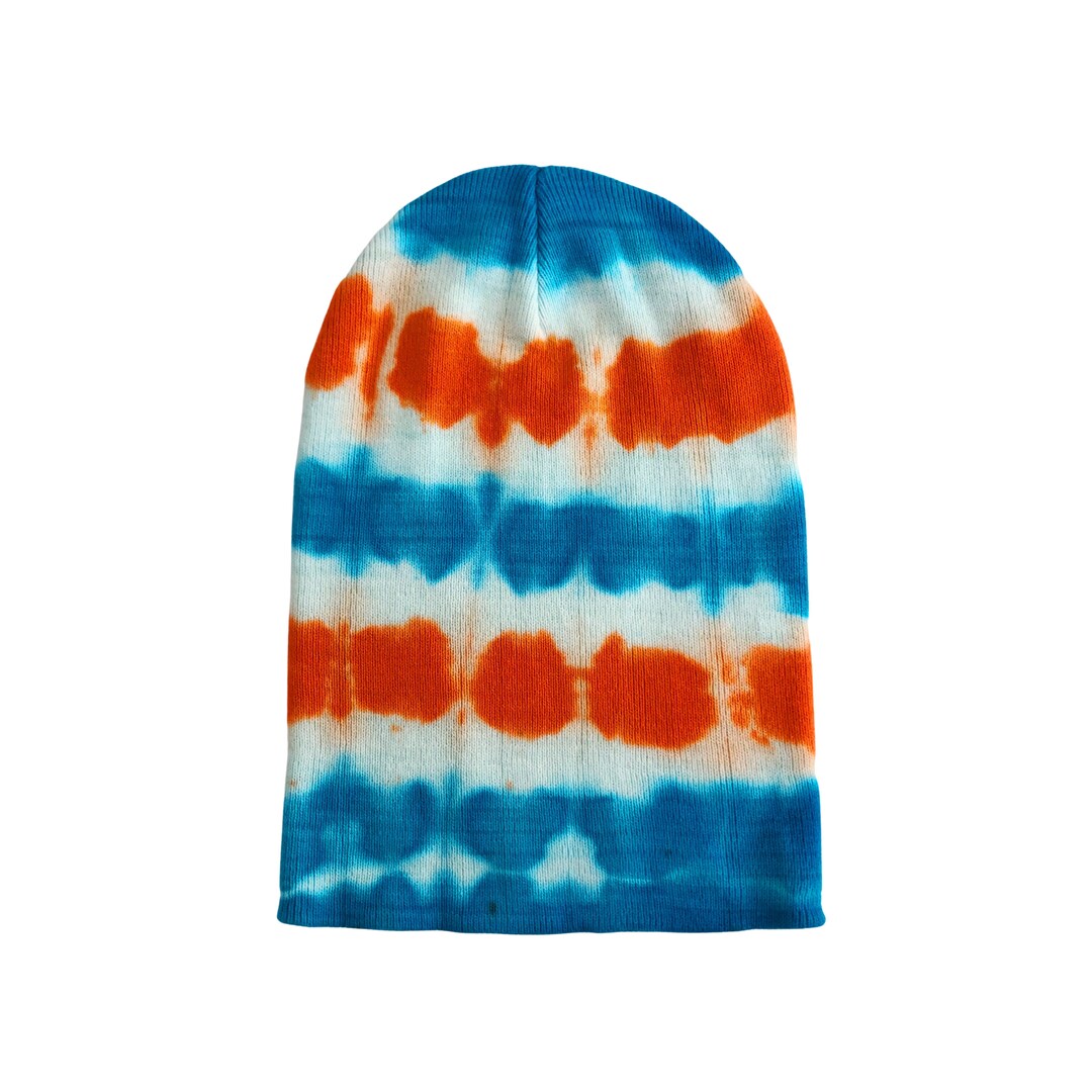 Tie Dye Beanie Hat for Men and Women, Turquoise and Orange Etsy