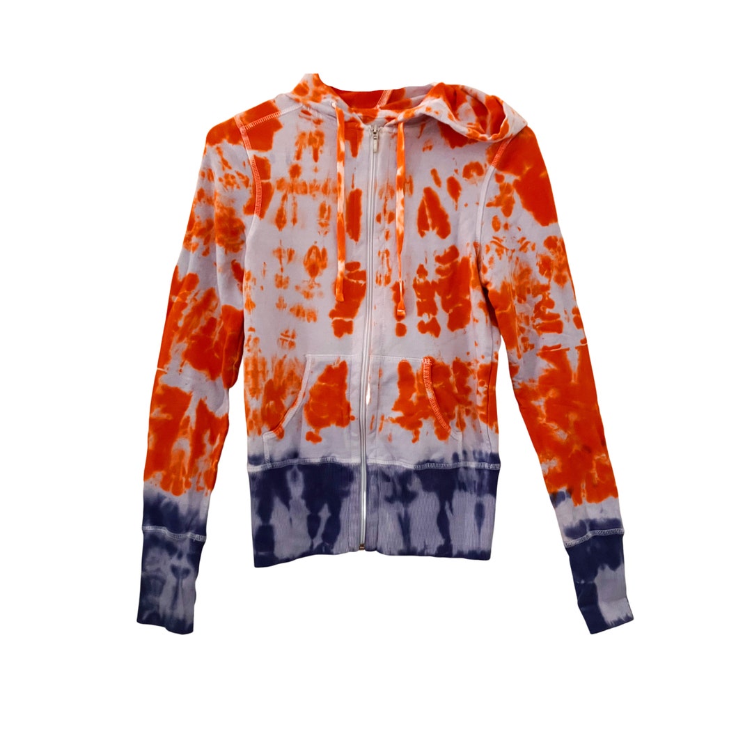 Shibori Orange Tie Dye Hoodie Hippie Hooded Sweatshirt Soft Etsy